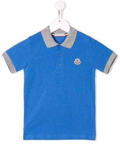 Moncler Kids рубашка-поло с контрастной отделкой 83078508496W