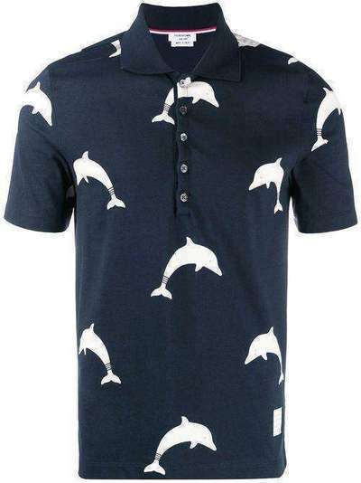 Thom Browne рубашка-поло с короткими рукавами и принтом Dolphin Icon MJP078A06463
