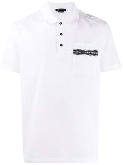 Versace рубашка-поло с нашивкой-логотипом A85107A231240