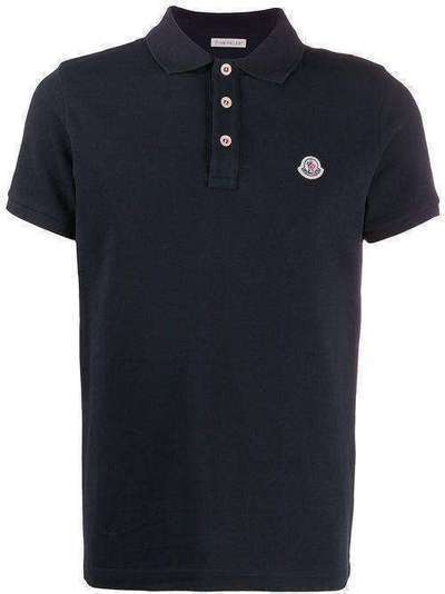 Moncler рубашка-поло с нашивкой-логотипом 8A7070084556
