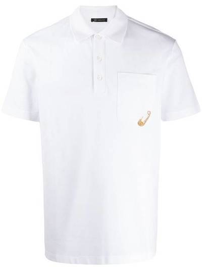 Versace рубашка-поло с декоративной булавкой A84475A231240