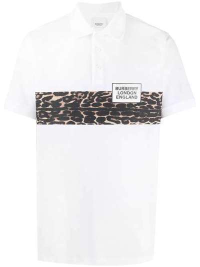 Burberry рубашка-поло с леопардовой вставкой 8024370