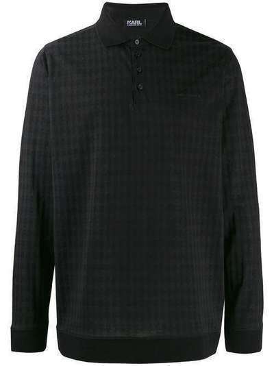 Karl Lagerfeld рубашка-поло с длинными рукавами и узором 7550040592202