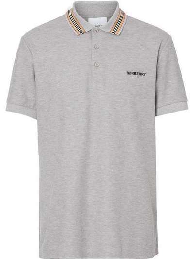 Burberry рубашка-поло с отделкой Icon Stripe 8011089