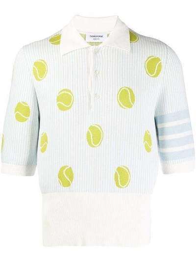 Thom Browne жаккардовая рубашка-поло с полосками 4-Bar MKP049A00219