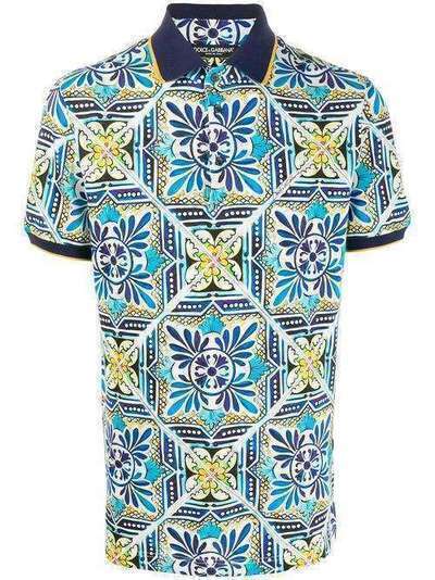 Dolce & Gabbana рубашка-поло с принтом Maiolica G8LB0TFI7VM