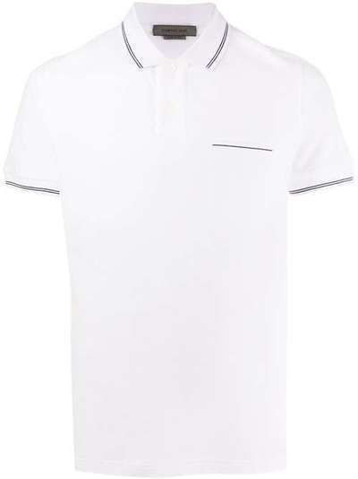 Corneliani рубашка поло с карманом и контрастной отделкой 85G5710125050