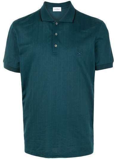 Salvatore Ferragamo полосатая рубашка-поло с короткими рукавами 120562