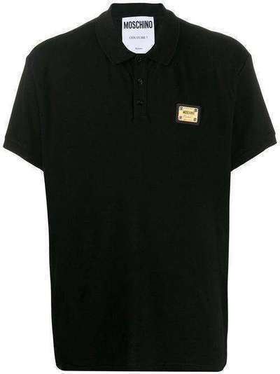Moschino рубашка-поло с нашивкой-логотипом A12042042