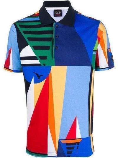 Paul & Shark рубашка-поло с абстрактным принтом E20P1261