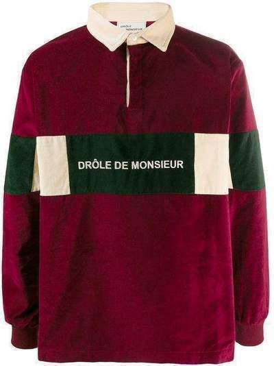 Drôle De Monsieur бархатная рубашка-поло со вставками CH11DDM020