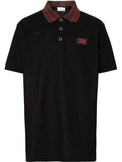 Burberry рубашка-поло из ткани пике с логотипом 8018699