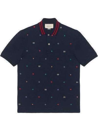Gucci рубашка-поло с вышивкой 574085XJBAA