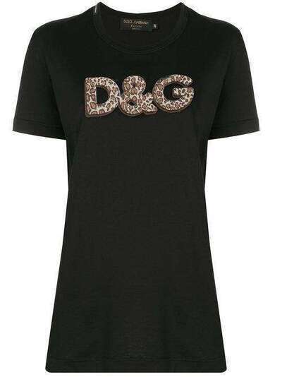 Dolce & Gabbana футболка с леопардовым логотипом I8407ZG7WEH