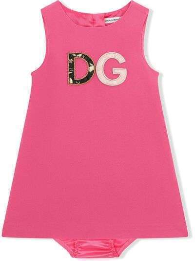 Dolce & Gabbana Kids платье с логотипом DG