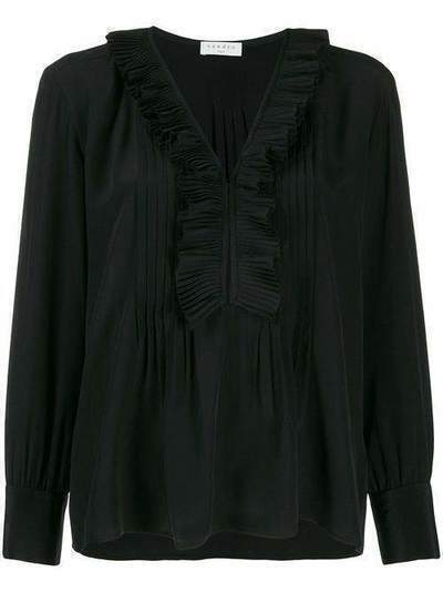 Sandro Paris блузка с длинными рукавами и оборками SFPTO00227