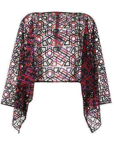 Emporio Armani полупрозрачная блузка с вышивкой 6355170P330