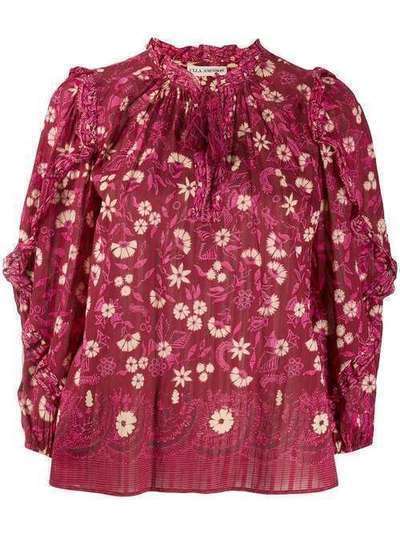 Ulla Johnson блузка с цветочным принтом и кисточками PS200228