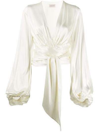 Alexandre Vauthier укороченная атласная блузка с завязками 201TO1151