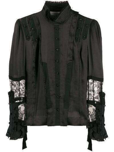 A.F.Vandevorst приталенная блузка с кружевом 201AMBER004