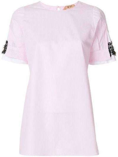 Nº21 блузка с декоративной вставкой на рукавах N2MG1811520