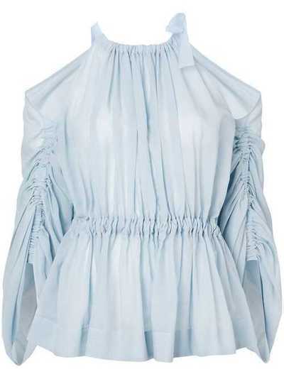 Fendi блузка с поясом и открытыми плечами FS6994A1TH