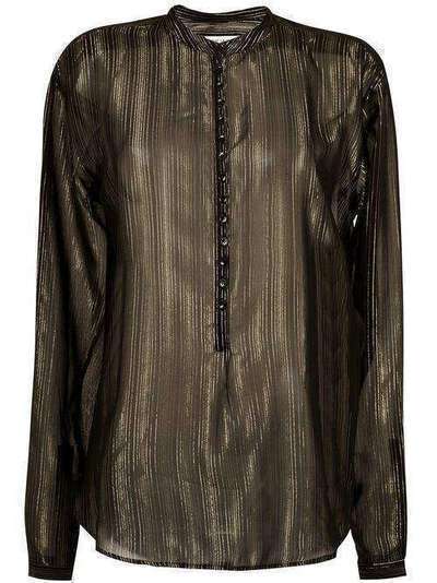 Saint Laurent полупрозрачная блузка в полоску 503927Y163S