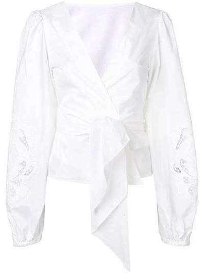 P.A.R.O.S.H. блузка с поясом и рукавами бишоп CAKTUNIXD311101Z