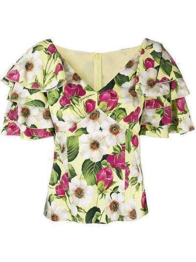 Dolce & Gabbana блузка с короткими рукавами и цветочным принтом F74C1TFSAZV
