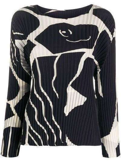 Issey Miyake плиссированная блузка с графичным узором IM07FJ616