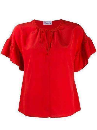 RedValentino блузка с оборками на рукавах TR0AAB5023H
