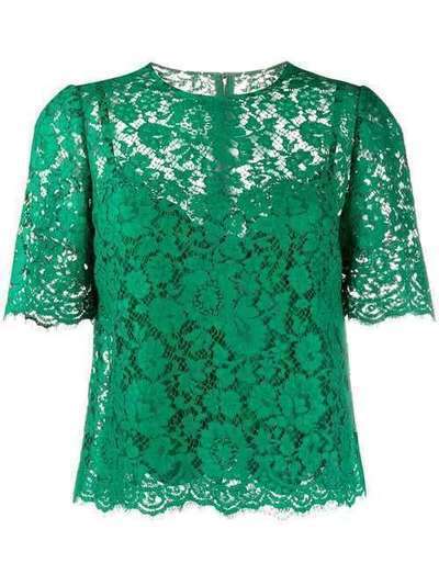 Dolce & Gabbana блузка из цветочного кружева F7R56THLMIJ