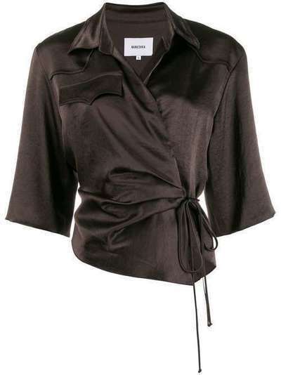 Nanushka двубортная блузка и короткими рукавами WWT00063