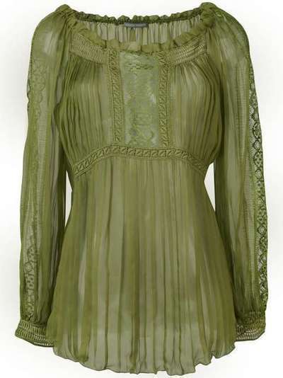 Alberta Ferretti полупрозрачная блузка с плиссировкой A02171614