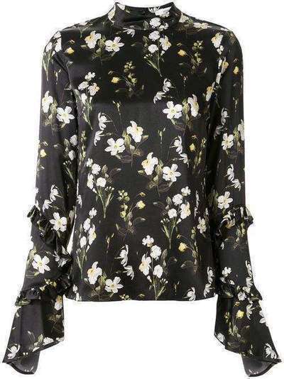 Erdem блузка с цветочным принтом и оборками PS205785DDSS