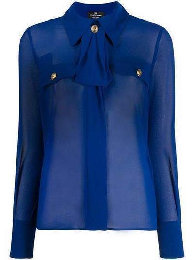 Elisabetta Franchi прозрачная блузка строгого кроя CA27101E2