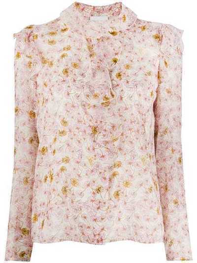 Giambattista Valli блузка с оборками и цветочным принтом 20SSSVCI1652