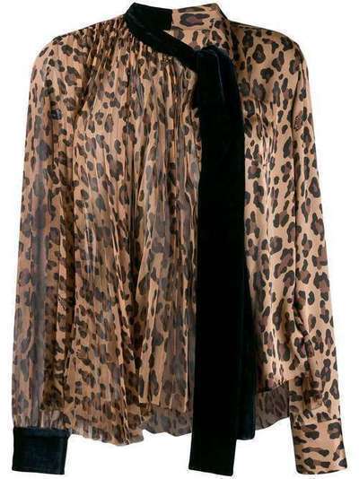 Sacai блузка с бархатными вставками 1904550