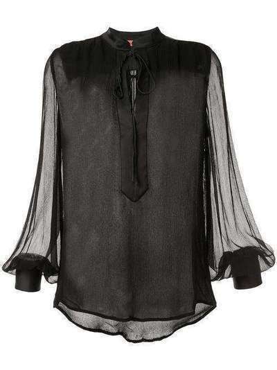Manning Cartell полупрозрачная блузка с завязками на воротнике 20W11516BLK