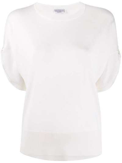 Brunello Cucinelli декорированная блузка с круглым вырезом M13828800CY803