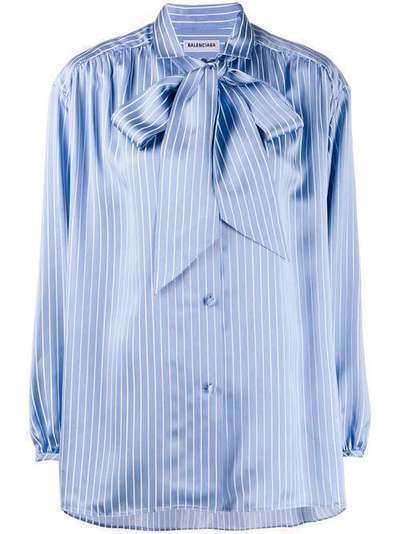 Balenciaga блузка в полоску с бантом 602014TGO22