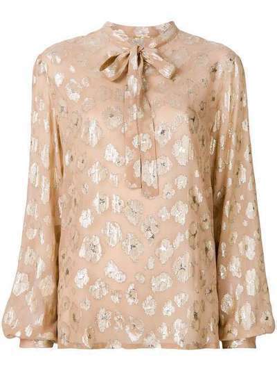 Saint Laurent блузка с завязками и цветочным узором 498631Y074E