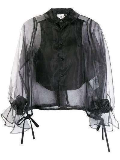 Comme Des Garçons Noir Kei Ninomiya полупрозрачная блузка на пуговицах 3DB002W19