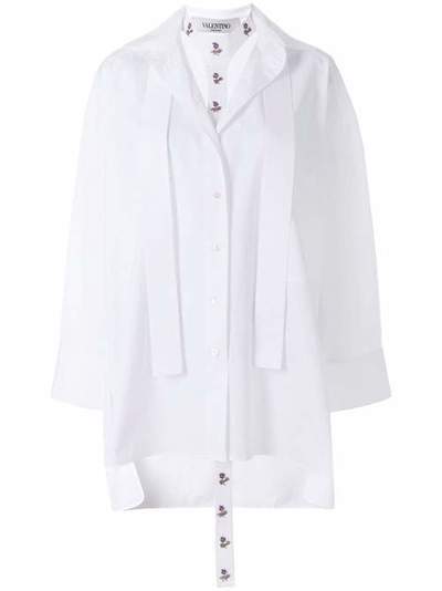 Valentino многослойная блузка с цветочной вышивкой PB0AB10Y3AH