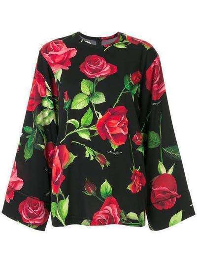 Dolce & Gabbana блузка с широкими рукавами и цветочным принтом F71M4TFSAY1