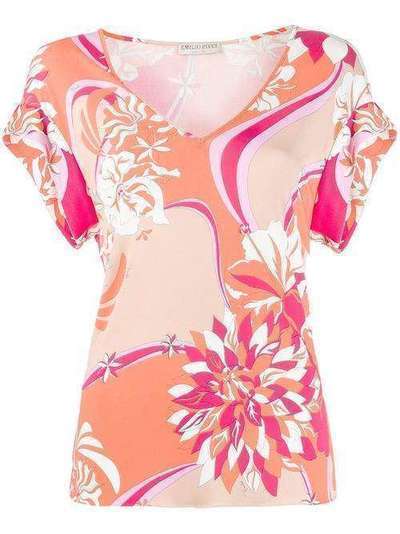 Emilio Pucci блузка с V-образным вырезом и принтом 0EJM300E747