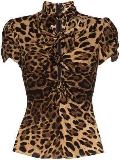 Dolce & Gabbana блузка с леопардовым принтом F74I1TFSADD