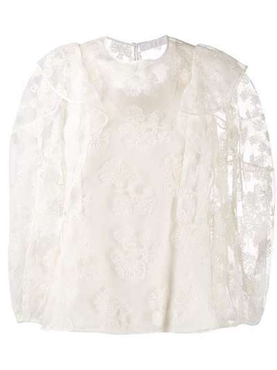 Chloé блузка с цветочной вышивкой CHC20SHT08481