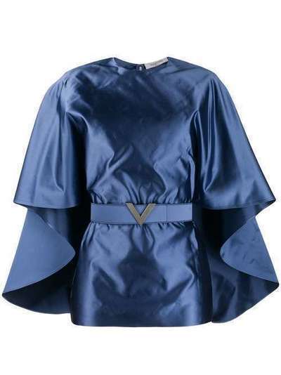 Valentino блузка-кейп с логотипом на поясе TB3AE4F539K