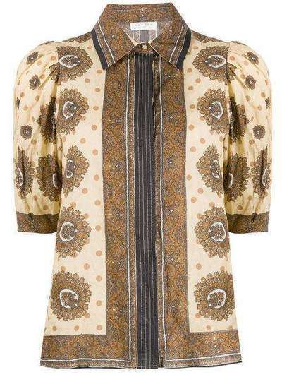 Sandro Paris блузка с пышными рукавами и принтом SFPCM00176